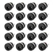 20Pcs DC-022 5.5mmx2.1mm DC Power Jack Socket 3 Pin Female Panel Mount Connector