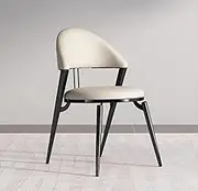 Exquisite Versatile Dining Chair Set of 2 Upholstered Kitchen Chairs, Lounge Chairs Dressing Chairs Negotiation Chairs with High Back Metal Legs for Dining Room Home