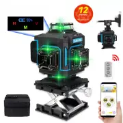 16 Lines 4D Display Green Laser Level Self Leveling Remote Control Cloth Bag New