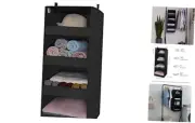 4-Shelf Hanging Organizer, Wall Mount, Fabric 1-Pack Black