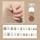 24pcs False Nails with Glue Diy Women False Nails Decor Abs