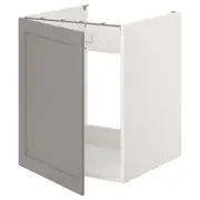 ENHET bc f sink/door, white/grey frame, 60x62x75 cm