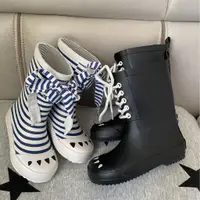 在飛比找蝦皮購物優惠-SK原廠法國兒童雨鞋潮牌男女寶寶BOX同款橡膠鞋斑馬條紋雨鞋