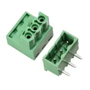 3-Pin 5.08mm Pitch Right Angle PCB Screw Terminal Block Connector 5 Sets