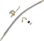 X AUTOHAUX 1 Set 45 Degree Copper Tire Valve Extension with Flexible Stainless Steel 350mm Tyre Valve Inflation Adapter for Car Motorcycle RV Truck Bike