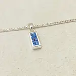 16"+2" NECKLACE LIGHT SAPPHIRE SILVER PLATED  項鍊 水鑽 銀色 飾品配件