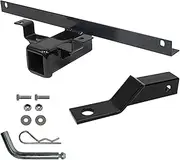 Red Hawk HITCH-13 Heavy Duty Black Powder Coated Steel Bumper Hitch Compatible with/Replacement for Club Car DS 2" Receiver Golf Carts