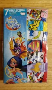 DC Super Hero Girls Hipsters Briefs 7 Pack Panties. Size 4. New