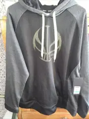 AND1 Men NWT Size XL Gray Basketball Long Sleeve Hooded Kangaroo Sweatshirt