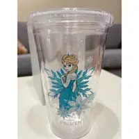 在飛比找蝦皮購物優惠-野獸國冰雪奇緣 雙層透明吸管杯冷水杯 艾莎Elsa