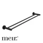 Meir MR01R Round Brass Matte Black Double Towel Rail - 600mm