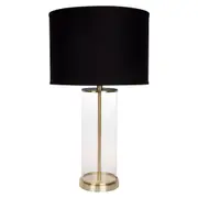 CAFE LIGHTING Left Bank Table Lamp - Brass with Black Shade