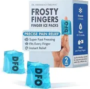 Dr. Frederick's Original Frosty Fingers - 2pc - Finger Gel Ice Packs - Finger Ice Pack Wrap - Thumb Ice Pack - Reusable Ice Pack Sleeves - For Injury, Sprain, Arthritis, & Chronic Pain