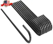 16” Ground Rebar Stakes (8Pcs) Heavy Duty J Hook Ground Anchors, Curved Steel