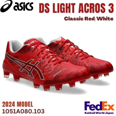ASICS Soccer Cleats DS LIGHT ACROS 3 Classic Red/White 1101A070.600 NEW
