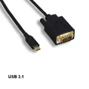 Kentek 10' USB 3.1 Type C to VGA Cable TV Projector Monitor SmartPhone Laptop