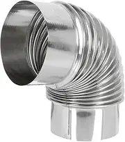 DOITOOL Stainless Steel Elbow Chimney House Exhaust Chimney Vent Flexible Black Stove Return Elbow for Elbow Exhaust Camp Stove Chimney Flue Stove Flue Silver