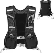 Running Vest for Men and Women, Breathable & Reflective Hydration Backpack, Hydration Backpack for Running and Jogging, Hydration Vest Running with 6 Pockets for Runs, Cycling, Trails, Marathons
