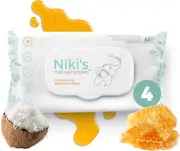 Baby Wipes All Natural Manuka Honey Coconut Oil White 248 Count Pack of 4