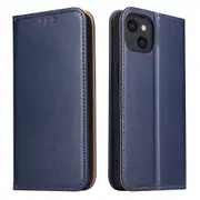For iPhone 15 Plus Case Leather Flip Wallet Folio Cover with Stand Blue