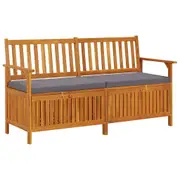 Storage Bench with Cushion 148 cm Solid Wood Acacia vidaXL
