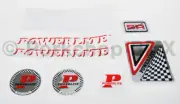 1978-83 Powerlite old school BMX bicycle decal SET - RED SHADOW FRAME / WHITE