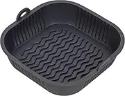 Tala Square Silicone Air Fryer Base Liners 21 x 21 x 5.5cm, Reusable & Flexible, Grooved Surface for Better Airflow, Easy to Clean, Dishwasher Safe, Oven Safe up to 230°C