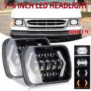 Pair 5x7 7x6" LED Headlights Hi-Lo DRL For 1982-2012 Ford E-150 E-250 E-350 Van (for: Jeep)