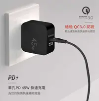 在飛比找有閑購物優惠-強強滾~【Soodatek】45W PD 旅充 黑(SHC1