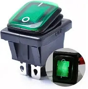 Totority 12V Rocker Toggle Off Dc LED Latching Switch for Car and Boat Green Light Dust and Low Pressure Resistant Easy Install Rocker Switch