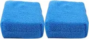 CHICAMPERA 2pcs Microfiber Car Wax Applicator Pads Non Scratch Cleaning Sponges for Efficient Auto Detailing for Washing Polishing Interior Care Durable Absorbent Blue Pads