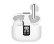 064 Digital Bluetooth Earphones with Dual Label Noise Reduction for Sports Wireless Bluetooth Earphones -white