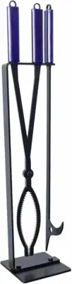 Fire Pit Tools Set with 28" Fire Poker and Log Tongs, Wrought Iron Fireplace ...