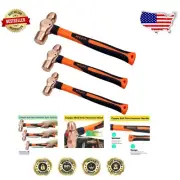 Corrosion Resistant Copper Ball Peen Hammer Set - 8oz, 16oz, 2lb Options