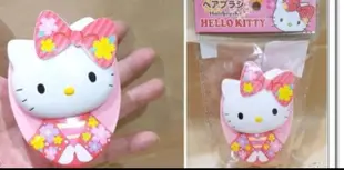 牛牛ㄉ媽*日本進口正版商品㊣HELLO KITTY梳子 凱蒂貓按摩梳 隨身梳 蛋形和服橘粉色款掌上型隨身梳