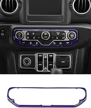 Savadicar Purple Interior Accessories - Infotainment HVAC Climate Control Panel Bezel Trim for 2018-2023 Jeep Wrangler JL JLU 4XE & Gladiator JT - Solid Color Interior Decor Upgrade Option, 1 PC