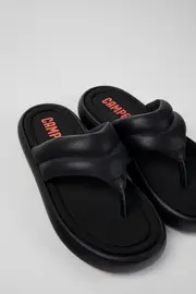 Pelotas Flota Black Leather Flip-Flop for Men