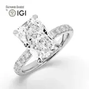 Radiant Solitaire Labgrown Diamond Engagement Ring Platinum 3.70 Ct