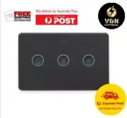 DETA Black Matte Grid Connect Smart Single Fan Speed Controller With Touch Light
