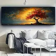 Extra-Large Tree of Life Canvas Poster Abstract Wall Art Modern Home Decor Print Painting Living Room Decor (50x100, Autumn Tree of Life)