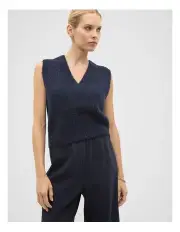 [Seed Heritage] Lofty V Neck Vest in Twilight Blue