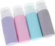 OATIPHO 4Pcs Silicone Travel Bottles Refillable Containers for Toiletries Leakproof Flip Cap Portable Cosmetic Storage for Skincare and Travel Essentials