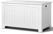 Keezi Kids Toy Box, Children Toys Storage Container Clothes Cabinet Chest Activity Centre Furniture Multifunctional Play Living Room Bedroom Decor, MDF Bench White