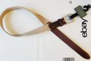 Canterbury Boy's Leather & Canvas Casual Belt Size MEDIUM Beige Color New