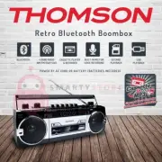 Thomson Retro Portable Bluetooth Boombox AM/FM Radio Cassette Player MP3 to USB