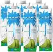 Cocobella Coconut Water Straight Up, 6 x 1L Free Fast Shipping AU