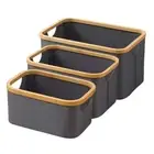 Bamboo Handles Laundry Storage Basket Collapsible Small Laundry Hamper Bedroom