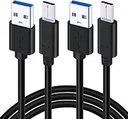 2Packs 3FT 10mm Extended Long Tip USB-C Data Sync Fast Charger Cable Cord (USB 3.0 Male A to Type C 3.1 Male) for BlackView / Doogee / Cat / Ulefone / AGM Rugged Phone or Case with Deep Recessed Ports