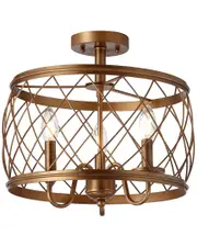 JONATHAN Y Designs Eleanor 15in 3-Light LED Semi Flush Mount Ceiling Light