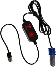 Folpus Aquarium Heater Temperature Adjustable for 1 Gallon LED Display Submersible Small Fish Tank Heater for Horned Frogs Fighting Fish Turtle, 15W